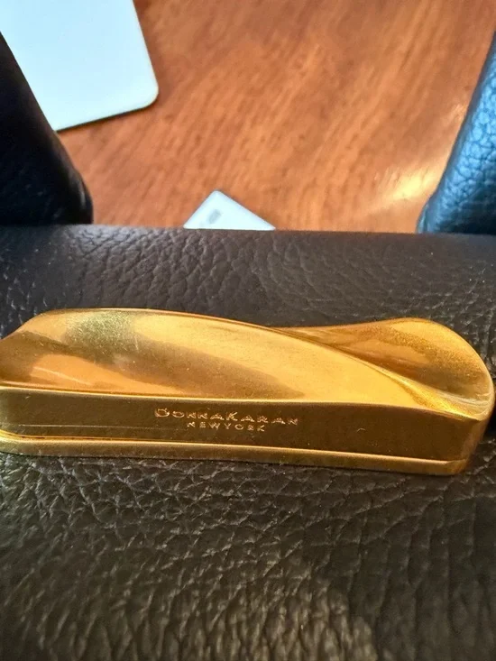 NWT Donna Karan Amagansett Black Leather Satchel w/ Jewelry like closure. - Picture 7 of 16